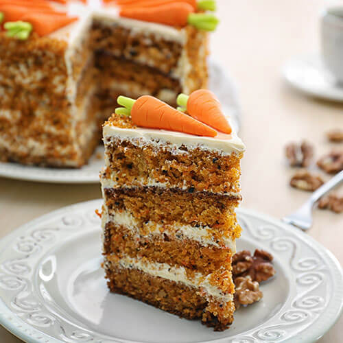 Carrot cake on plate